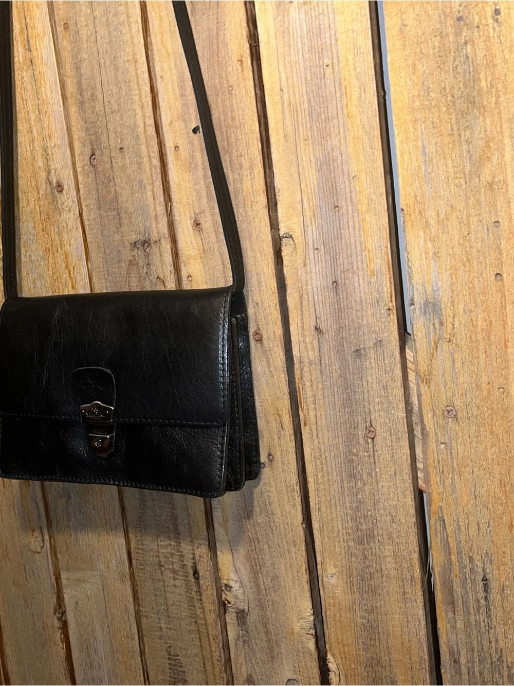 Patricia Nash Black Leather  Shoulder Bag